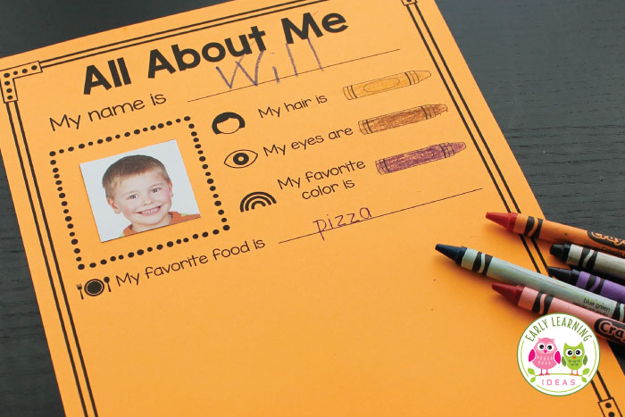 beginning of the school year all about me activity for preschoolers
