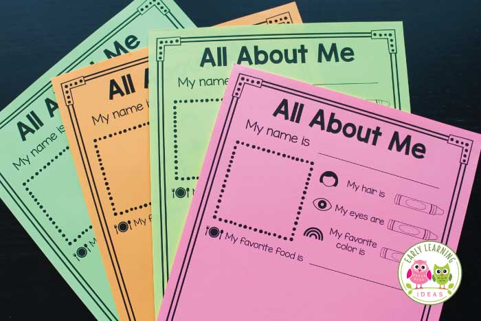 all about me printable for preschoolers