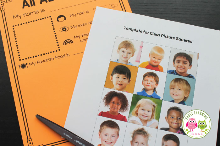 add a photo to your all about me printable for preschoolers