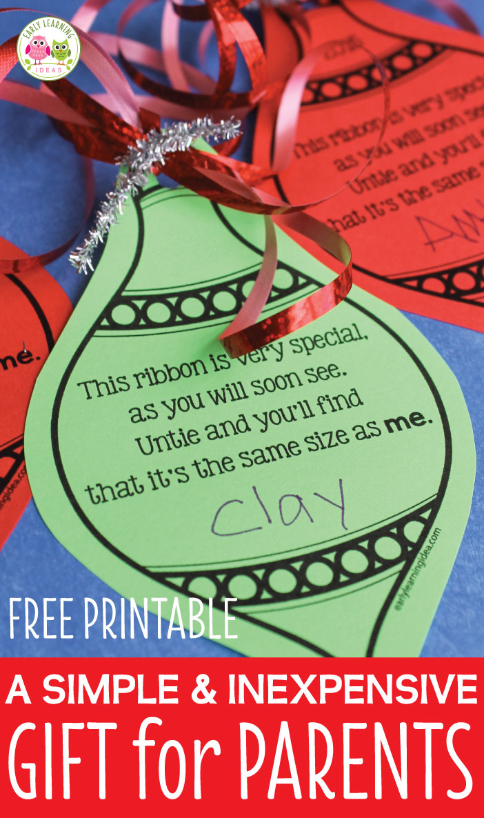 A Simple Parent Gift: Free Christmas Ornament Printable - Early Learning Ideas