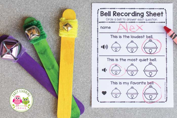 jingle bell activity recording sheet
