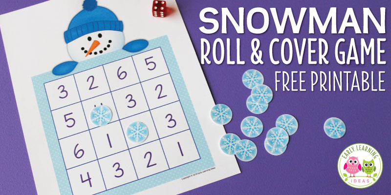 Snowman Roll and Cover Game:  Free Printable 