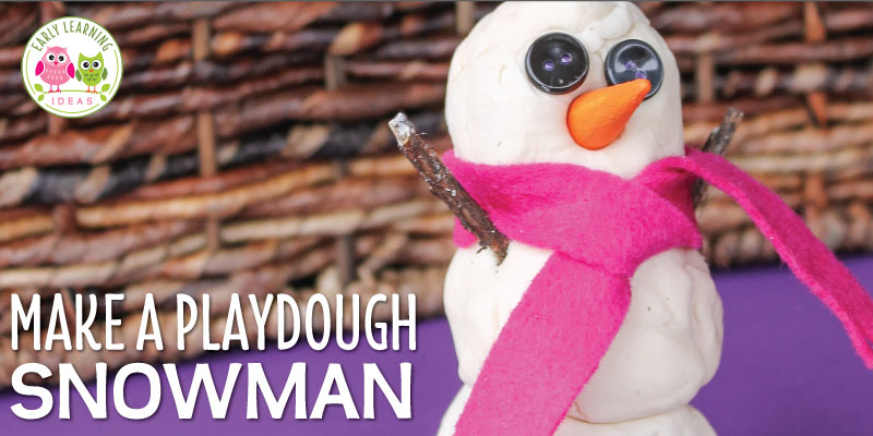 Make an adorable playdough snowman. 