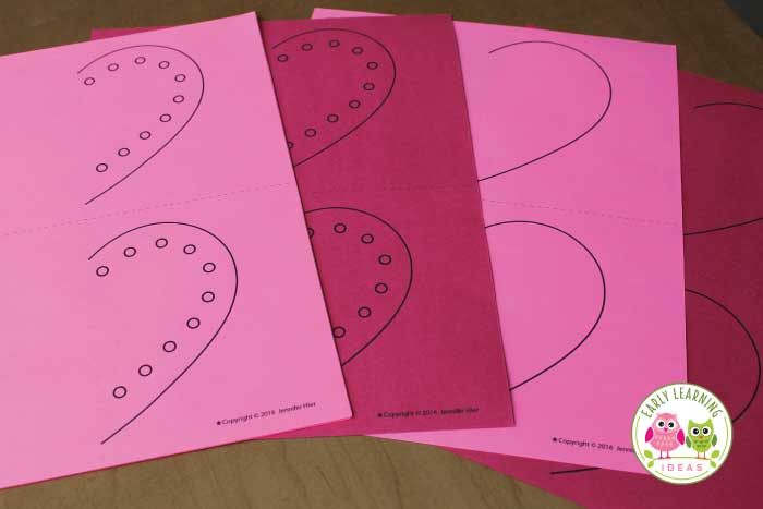 Use these cute Valentine's templates to practice preschool cutting skills.  