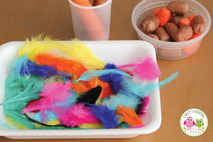 Only two supplies for this feather fine motor activity. 
