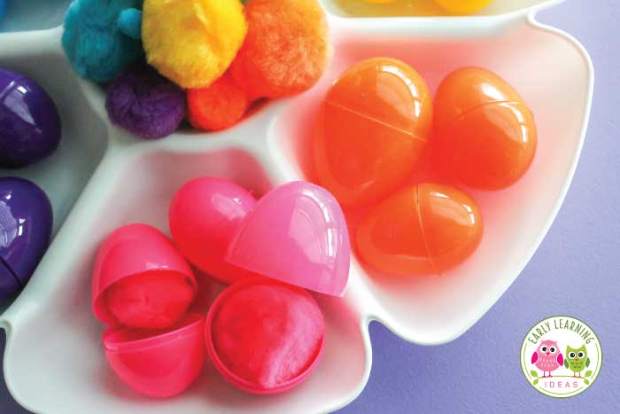 How to use simple plastic eggs to make learning activities for preschoolers.