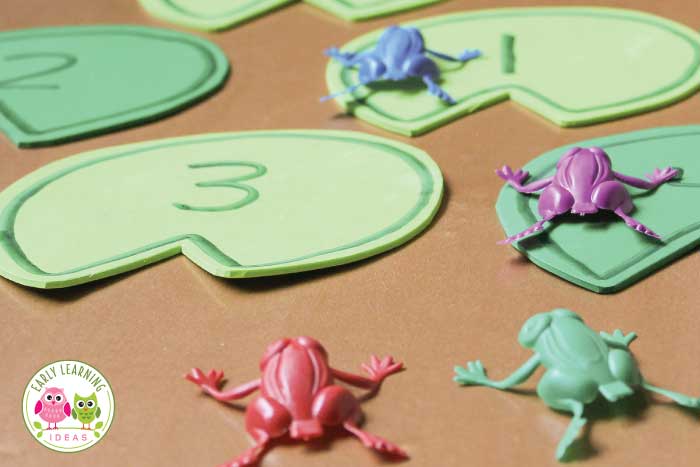 Young kids will enjoy this frog counting activity. Use my free printable template to make numbered lily pads. Kids will enjoy using the number lily pads in a sensory bin, water table, or a container filled with water. Perfect for your frog theme, pond theme, or spring theme unit and lesson plans in your preschool or pre-k classroom. I enjoy using these with water beads for sensory paly...fun water play learning activity for kids. Frog life cycle. Frog hands-on learning #preschool #preschoolmath