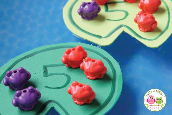 Use different frog colors  for adding and subtracting with this frog activity.