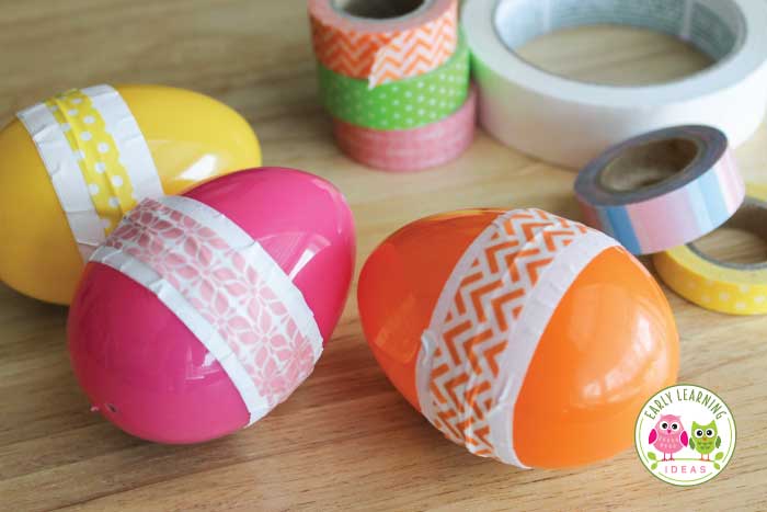 Look at these fun, colorful shaker egg crafts.  