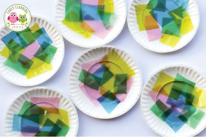 You can also use the paper plates for a small stained glass art project.  