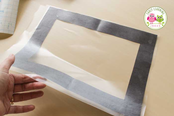 Make sure your contact paper is bigger than your frame for your stained glass craft.