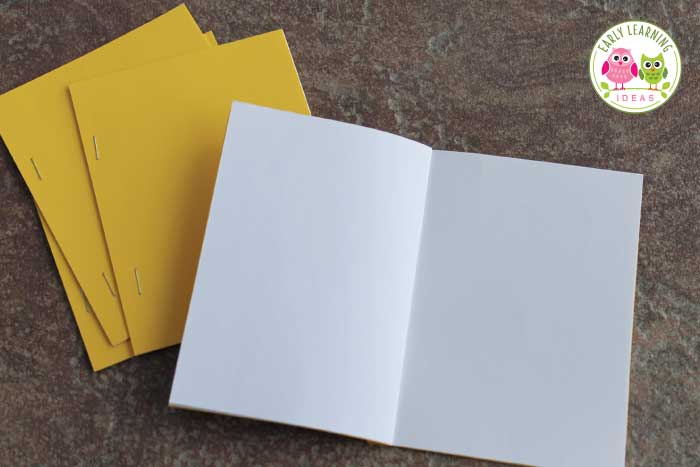 Then cut them in half to make your little blank books for your writing centers for preschool. 