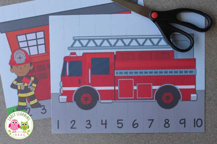 Free printable fire truck puzzles.