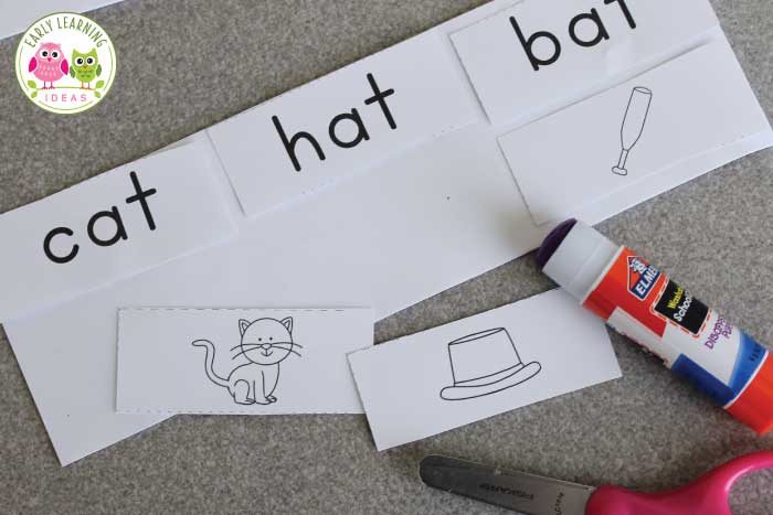 Adding more practice to your printable rhyming book.