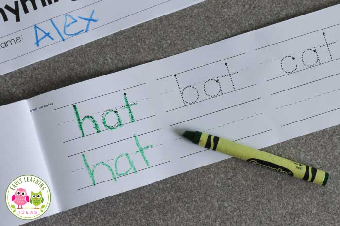 Practice rhyming words with your printable rhyming book.