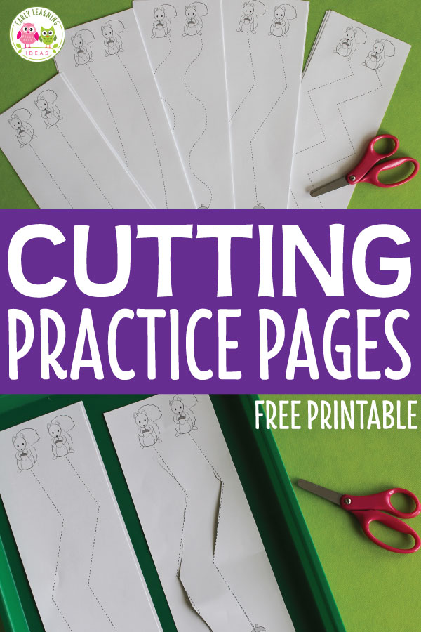 Cutting practice pages:  free printable 