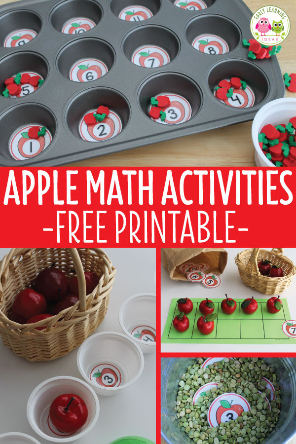 Apple Math Activities for Kids: 7 Math Activities with Numbered Apples ...