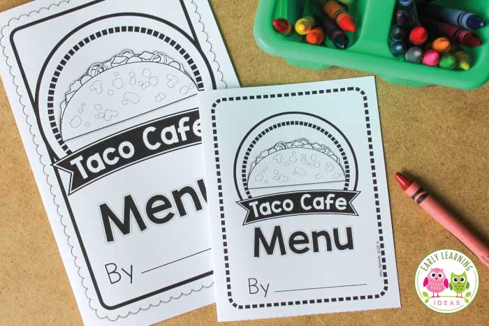 Blank menus for your taco dramatic play center.