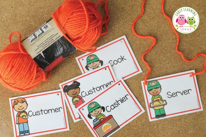 Make role tags for your taco dramatic play center.