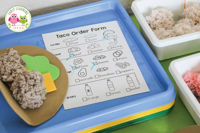 Taco order form for your dramatic play center.
