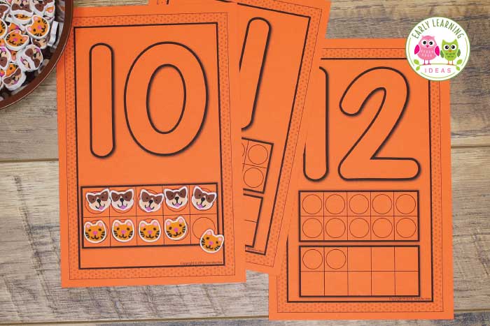 Print the black and white ones on colored paper to match your theme with your number playdough mats.