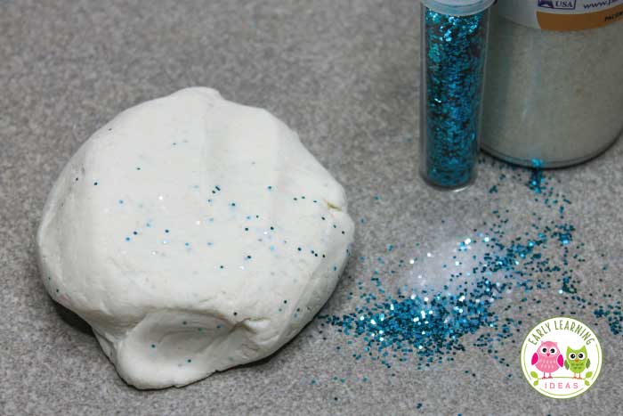 Add glitter to your white playdough.
