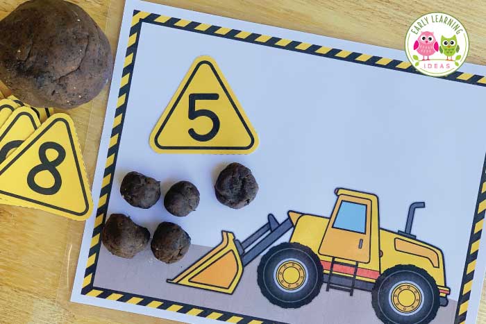 Add brown tempera paint to the best playdough recipe for your construction themed playdough.