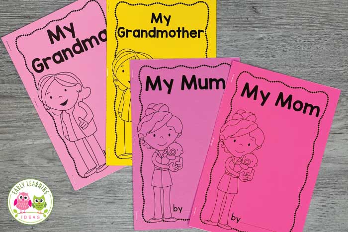Four spelling versions of the Mother's day book.