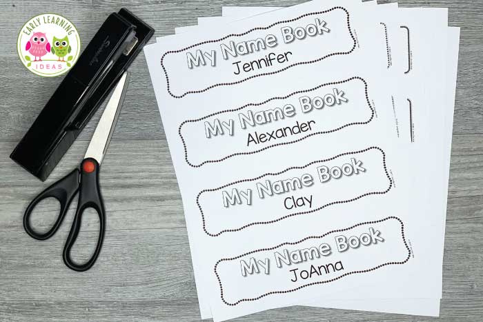 customize these name books and use them for preschool name activities.
