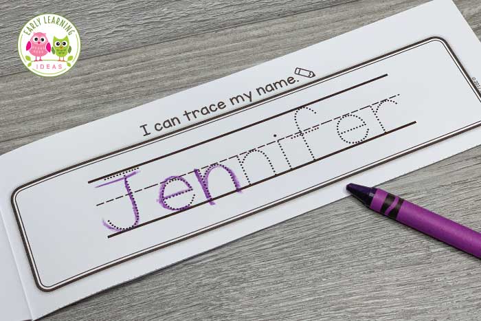 From helpful hints to ideas for name writing activities for your preschool kids, this step-by-step guide will help you teach your kids to write their names. Find lots of ideas for name practice that are simple and motivating and fun. Steps include name recognition, name spelling, name tracing, and finally, name writing.