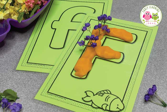 You can use your flower playdough center for letter recognition.