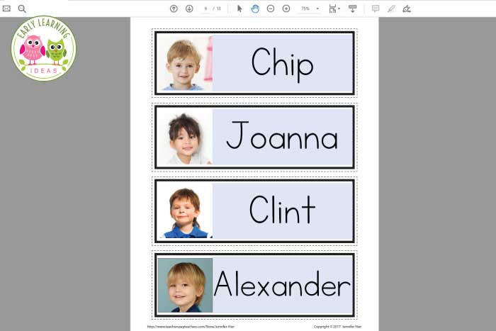 How to add a picture to your name cards for your word wall. 