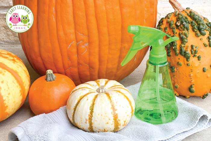 Pumpkin cleaning fine motor activities for fall. 