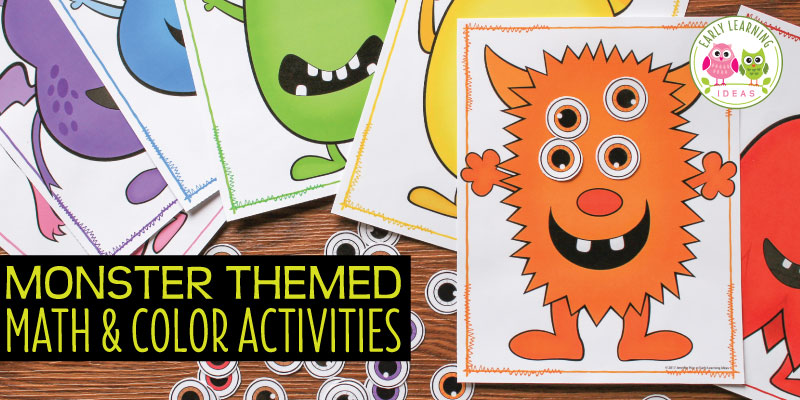 A printable monster math activity for kids.