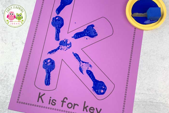 letter k activity with a printable and a key prrint.