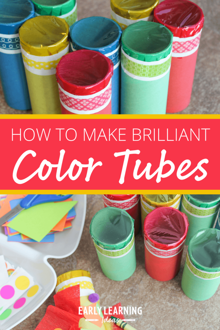 A preschool art and craft project - Make color tubes