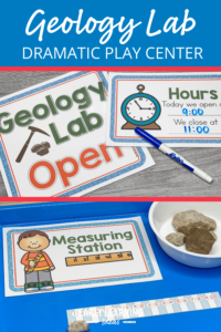 make a geology lab dramatic play area