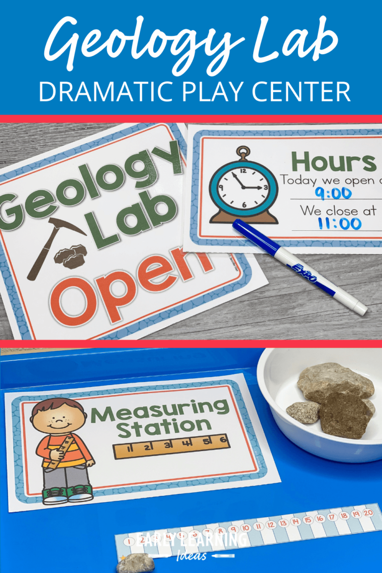 make a geology lab dramatic play area
