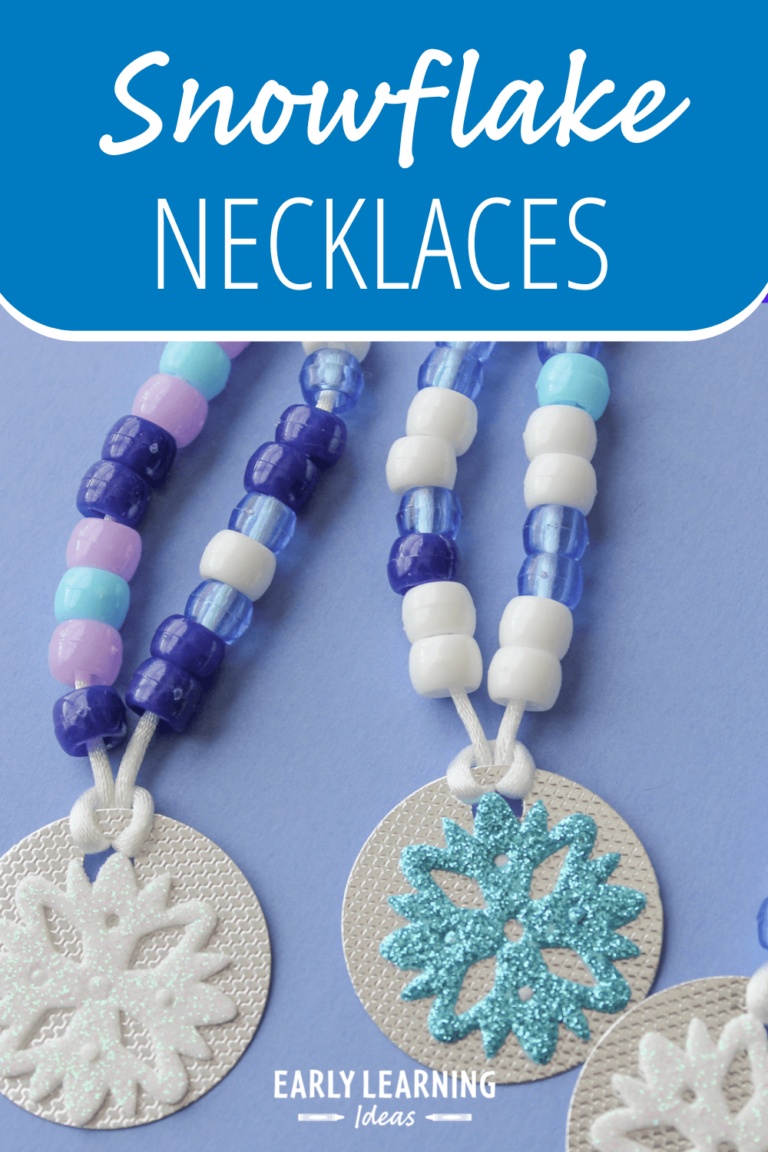 Winter Crafts for Kids:  Make a Snowflake Counting Necklace