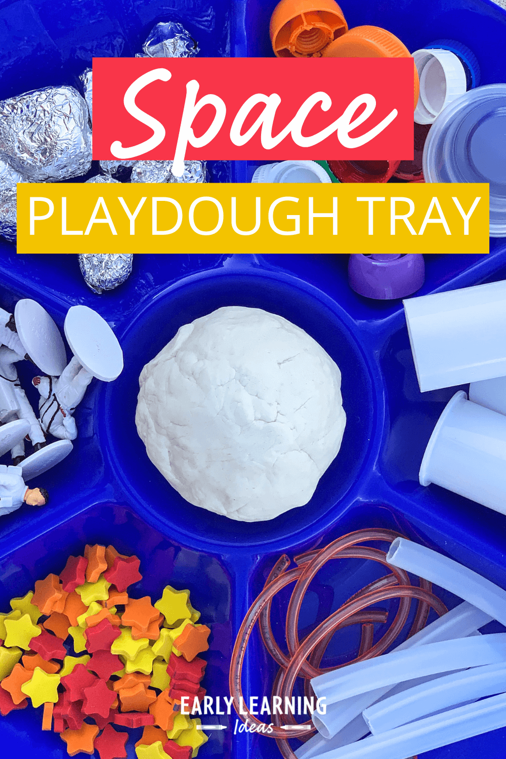 space themed playdough tray