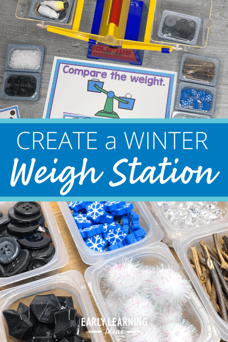 Winter Math Activities for Preschoolers:  set up a winter weigh station