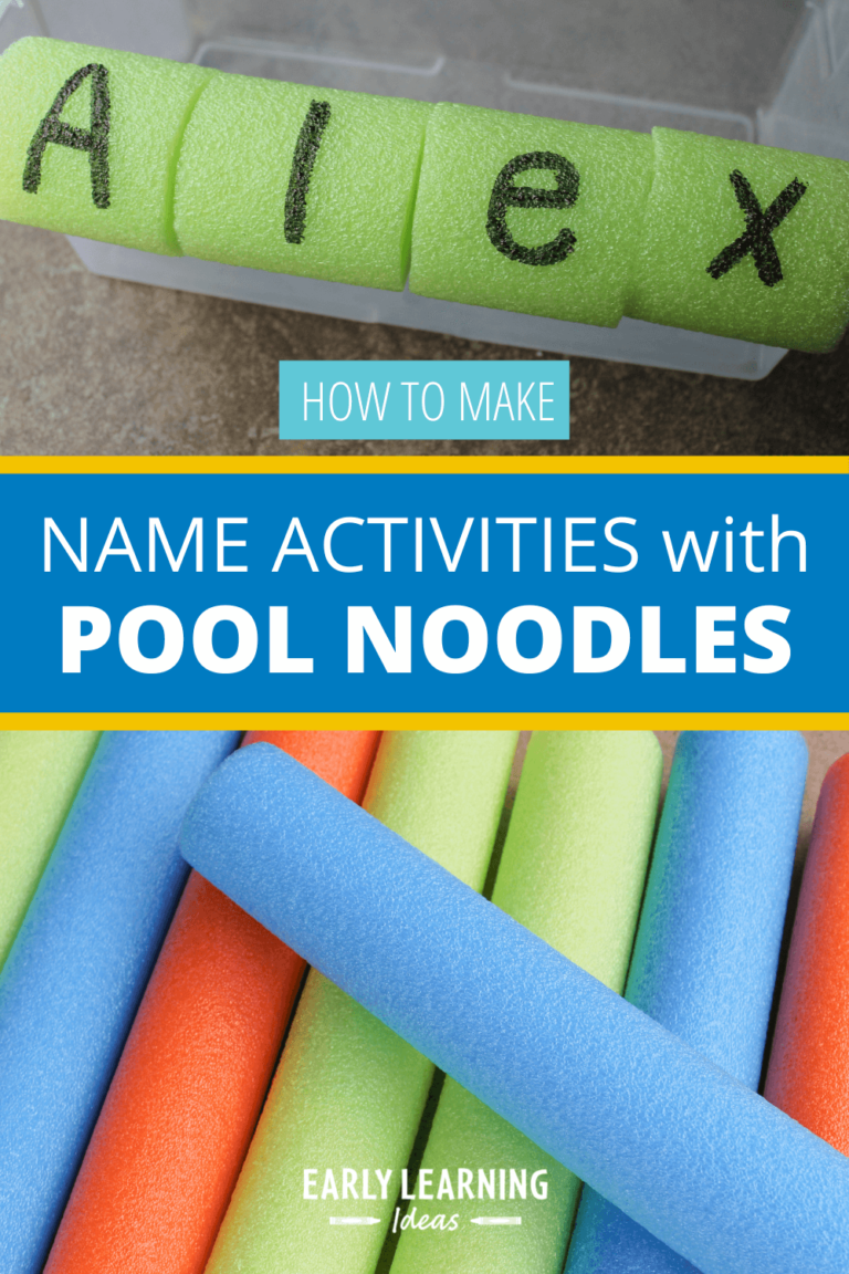 How to use a Pool noodle to Make Name Activities for Kids