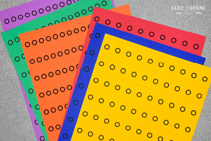 hole punch strips for easy to prep fine motor activities