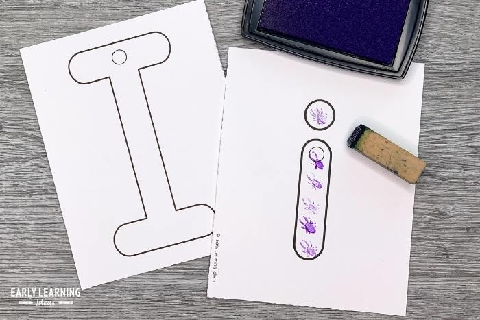 Use stamps to trace letters