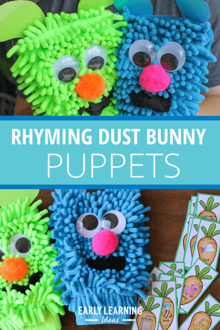 How to Make Silly Dust Bunny Puppets for Rhyming Words Activities