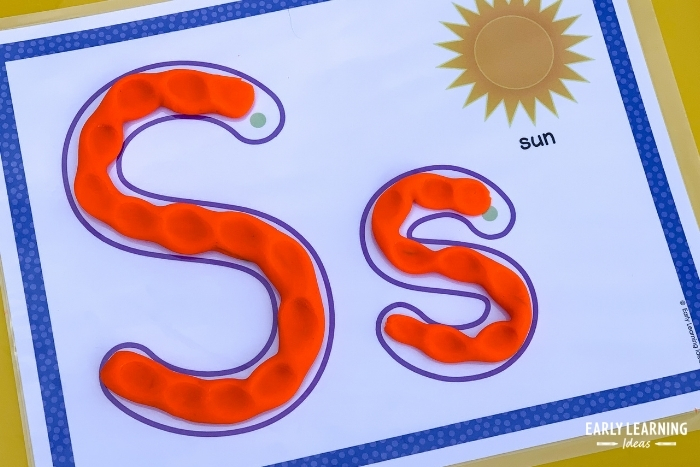 learn letters with multi-sensory playdough activity