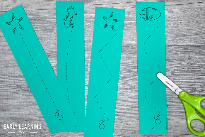 cutting strips to help kids learn to use scissors