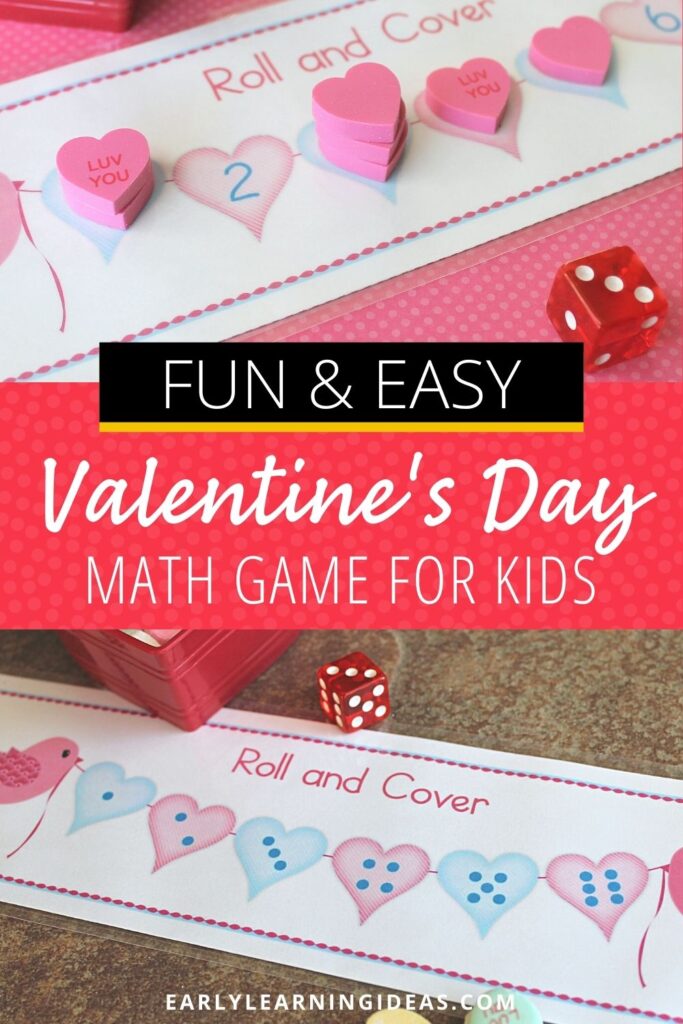 Valentine's Day math game for preschool and kindergarten