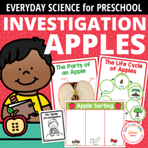 apple science investigation for preschoolers