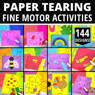 Paper tearing fine motor activity printable pages